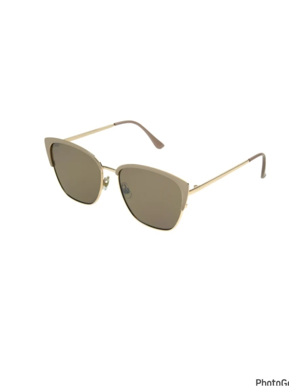Foster Grant Polarized Gold Metal Cat-Eye Sunglasses with Brown Lenses - Picture 4 of 13